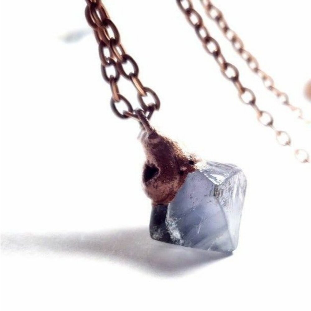 Flourite crystal necklace handmade - Picture 8 of 12